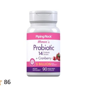 PIPING ROCK Women’s Probiotics + Cranberry *90 capsules