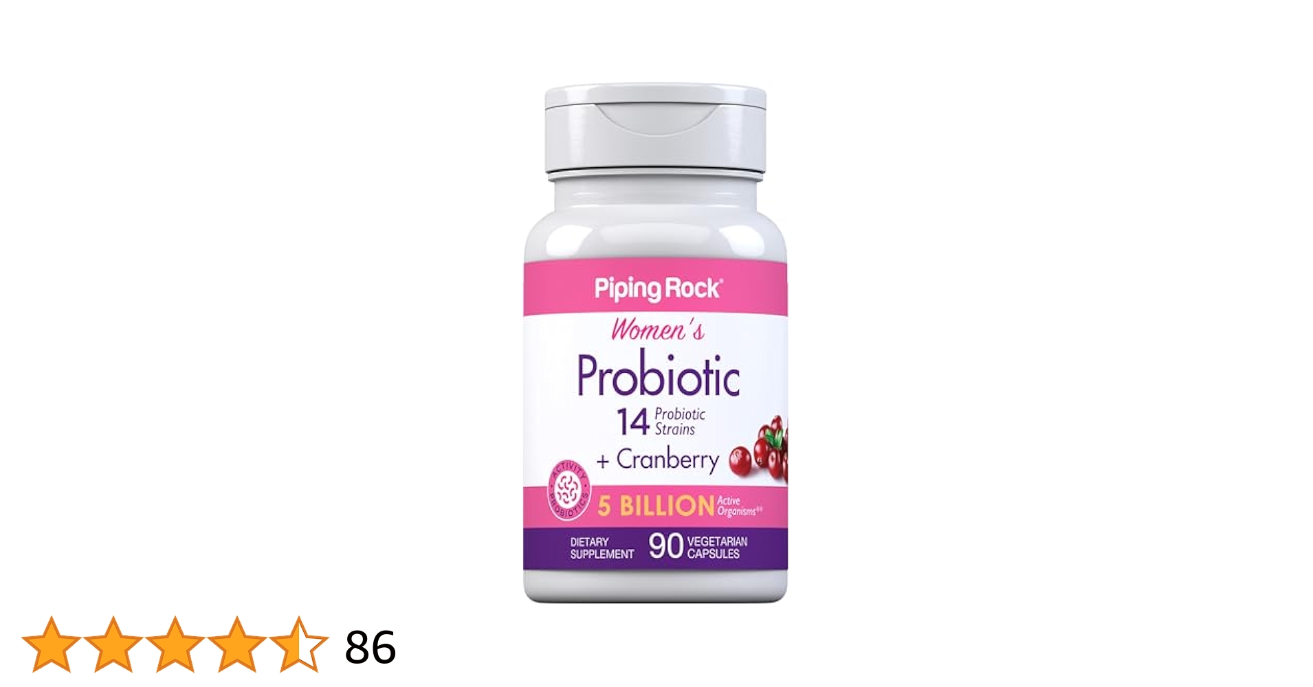 PIPING ROCK Women’s Probiotics + Cranberry *90 capsules