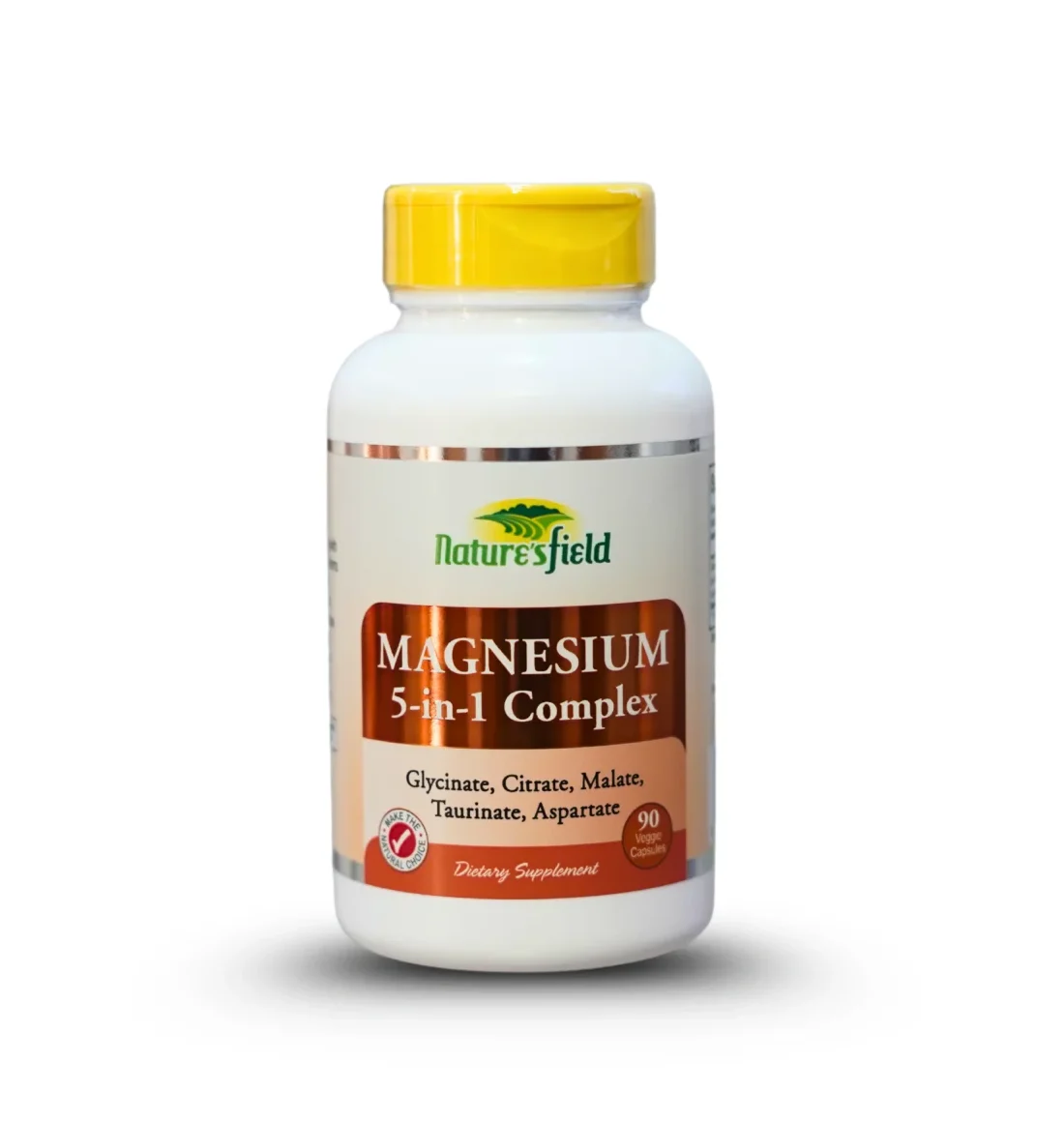 NATURE’S FIELD Magnesium 5-in-1 Complex (Glycinate, Citrate, Malate, Taurinate & Aspartate) *90 capsules